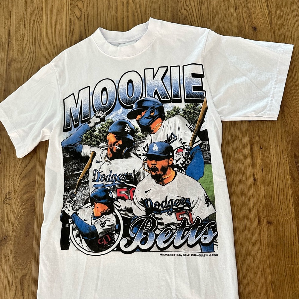 Mookie Betts LA Dodgers Graphic Tee White MLB Game Changers Shirt